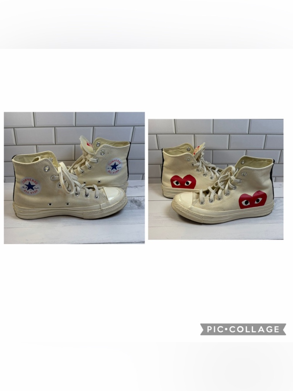 Converse Chuck Taylor:5 Unisex Cream  Canvas  All Star Sneakers Red Heart